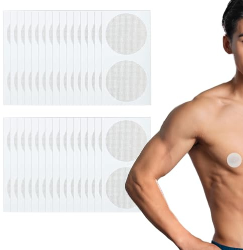 Adesivo per Capezzoli Invisibile, 30 Paia Adesivi per capezzoli Traspiranti, Impermeabile e Resistente al Sudore Tessuto Morbido, Maschili e Femminili Monouso per Proteggi Il Capezzolo dall'attrito