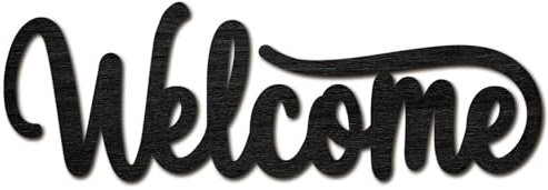 CREATCABIN Panneau Bienvenue Découpé au Laser,Lettre Bienvenue Bois Découpé,Décoration Murale Suspendre,Affichage Inachevé,Bricolage,Artisanat,Maison,Porte,Mur pour Pendaison Crémaillère,Noir 30x10cm