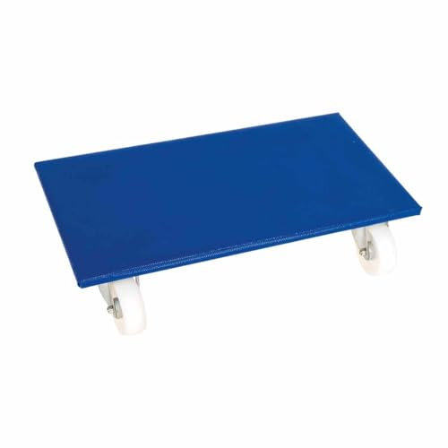 Möbelroller Holz, 2 Stück, Rollen ø 100 mm Polypropylen, 300 x 600 mm, Anti-Rutschbelag, 350 kg, Blau