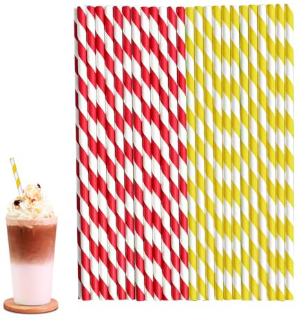 Bunte Papierstrohhalme, 200 Stück Farbige Strohhalme, Saft Strohhalme, Geeignet für kalte Getränke, Fruchtsäfte
