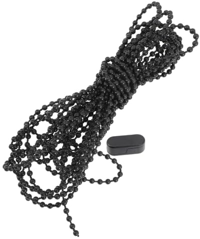 Amosfun Catena di Perline per Tende a Rullo 10 Metri in Pom con Fibbie Estensibili, Catena di Trazione Regolabile per Ventilatori a Soffitto e Tapparelle, Accessori per Tende da Casa