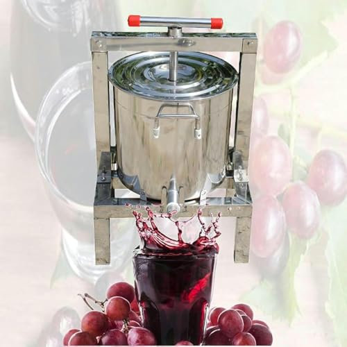 HDMOZUYT Pressa per Frutta e Vino, pressa per Frutta e Vino, pressa Manuale in Acciaio Inox con Manico a T, pressa per Frutta e Vino, Macchina per succhi, Verdure, Vino, Olio d'oliva ~/ (B)