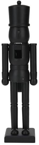 ZauberDeko Nussknacker Holz Figur Schwarz 25cm Klein Glänzend Matt Weihnachten Deko (Schwarz Matt)