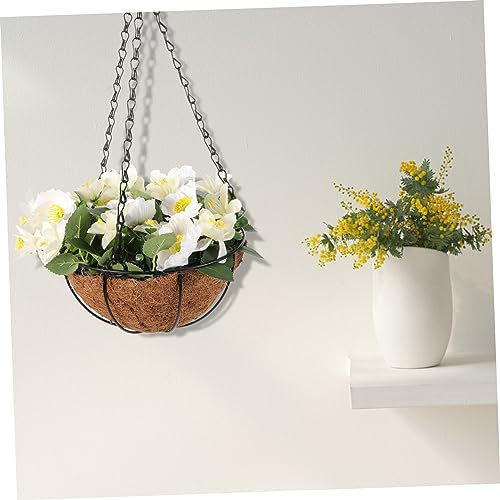 MUSISALY Pflanzen Aufhängung Blumenkästen Zum Einhängen Winter-hängekörbe Garten-Dekoration Mit Künstlichen Blumenkörben Kunstblumen in Hängekörben