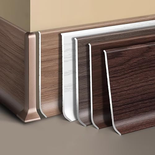 Raouoae Plinthe En Aluminium 125cm - Pack De 2, Facile À Installer Et À Nettoyer, Idéale Pour Décoration Murale Intérieure, Disponible En Plusieurs Couleurs, Moderne Et Durable Pour Maison Et Bureau(S
