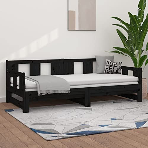 Festnight Tagesbett Ausziehbar 80x200 cm Ausziehbett Ausziehbares Bett Sofabett Einzelbett Doppelbett Jugendbett Gästebett Funktionsbett Bettsofa Kinderbett Schlafsofa Holzbett Bettgestell Holz