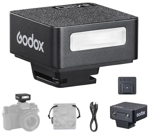 Godox iM20 Flash iM20 Camera Flash, 5 Power Levels, 440 Full Power Flashes, iM20 Mini Flash Light with Built in Lithium Battery Compatible with Canon Fuji Nikon Panasonic Olympus Sony
