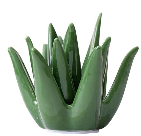 Cactus Ring Holder - Ring Holder Plant | Novelty Cactus Ring Stand | Ceramic Aloe Jewelry Display Stand | Plant Shape Jewelry Bracelet Earrings Necklace Organizer | Trinket Stand For Home