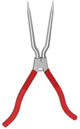 Extra bred tvättmaskin fjäder borttagning tång verktyg, maximal förlängning 148 mm (5,83 tum) | för LG och Samsung TJTSE-1, 1268535, AH3569695, EA3569695, PS3569695 | röd