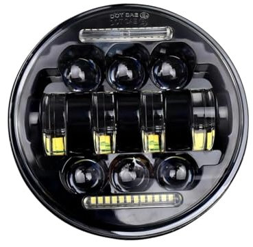 Fanale Proiettore Moto Per Iron 1200 883 Street Softail Dyna Proiettore LED Rotondo Faro Per Moto Faro Universale Da 5,75 Pollici DRL Faro Anteriore