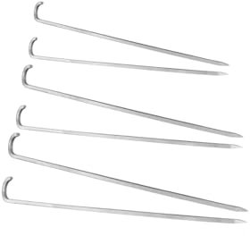 Stainless Steel BBQ Skewers Flat Blade Metal Kebab Sticks with Loop Handle for Grilling Meat & Veg | Reusable Rustproof Food Grade Skewers for Tandoor, Barbecue, Outdoor Cooking & Garden Parties (6)