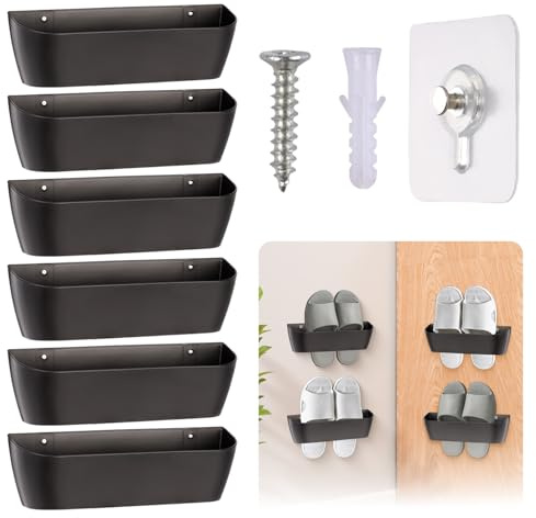 PAPAcroscoma Schuhhalter Wohnmobil Wand: 6 Stück Schuhaufbewahrung Platzsparend mit Ohne Bohren Selbstklebend Oder Bohren für Wohnmobil Camping Owners Compact Space Dwellers