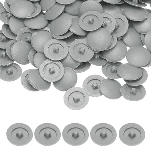 PATIKIL Screw Caps Covers, Plastic Self Tapping Hole Cap Covers Dust Proof Sticker Waterproof - Fitting for (Diameter 4 mm Flat Cross Screw - Furniture - Cabinet) 120 Pack & Light Gray