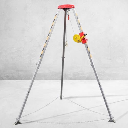 Heavy-Duty Rescue Tripod for Confined Spaces - 2600LBS Capacity 98ft Fall Protection Kit Fall Arrest System for Emergency Situations Ideal for Exploration & Rescue Operations