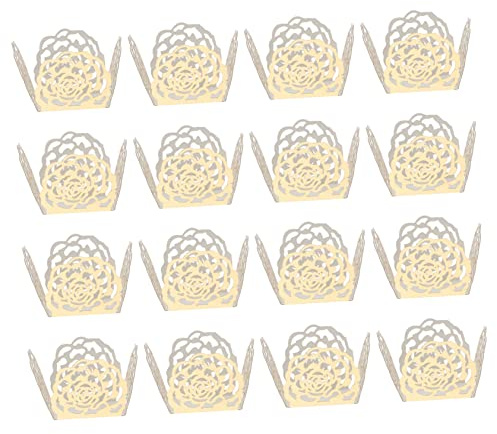 Mikinona 50 pezzi Pirottini per Cioccolatini Traforata Oro Riflettente Confezione per Decorazioni Matrimonio Feste e Confezioni Eleganti
