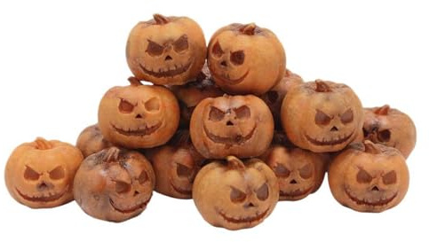 Mini-Kürbis-Dekorationen, 20 Halloween-Mini-Kürbisfiguren, Halloween-Kürbisgesichter, Harzskulpturen für die Heim- und Schreibtischdekoration im Topf Gartendeko Figuren Groß Tiere (Red, 2x2cm)