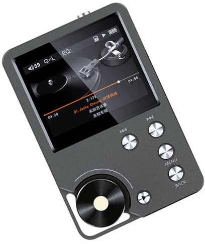 XINYIN Lecteur MP3 haute résolution avec batterie 1500 mAh 25 heures d'exécution Affichage couleur Format multifichier DSD256 Lecture audiophiles portable