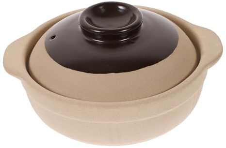 ZUNOXAZ Pentola in Terracotta per Bibimbap e Stufati Casa Pentola in Argilla Resistente Temperature con Design Antiaderente e Presa Ergonomica per Zuppe e Cottura