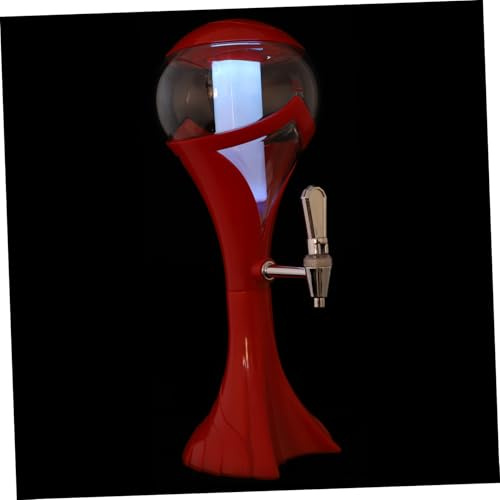 TOBBOMEY Dispensador de Cerveza de Mesa con Torre Luminosa y Grifo Práctico Recipiente para Bebidas para Fiestas y Reuniones Diseño Elegante y Fácil de Limpiar