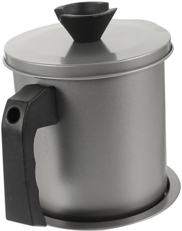 Colador para Acero Aceite Inoxidable de Pieza 1 Cocina | Recipiente de Grasa con Colador y Tapa, con Asa, Uso Doméstico y Restaurantes