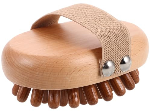 PAMINGONO Holz meridian massagebürste mit Mehrpunktigem Noppen design Vielseitig für Rücken Beine und Füße Luftgepolstert zur Muskelentspannung und Aktivierung der Meridiane Natürliche