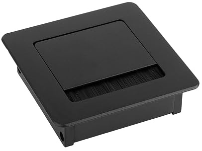 cyclingcolors Pasacables metálico cuadrado negro de 100 x 100 x 29 mm para muebles y mesas de oficina
