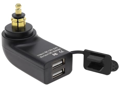 Hoite Cargador USB dual para motocicleta adecuado para F800GS F650GS F700GS R1200GS R1200RT 2.4A carga rápida 12V-24V DIN, luz roja