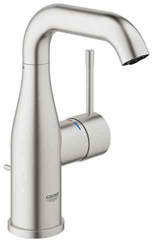 GROHE Essence Mitigeur Monocommande Robinet de lavabo pour Salle de Bains, Taille M, Bec Orientable, Facile à installer, Supersteel, 23462DC1