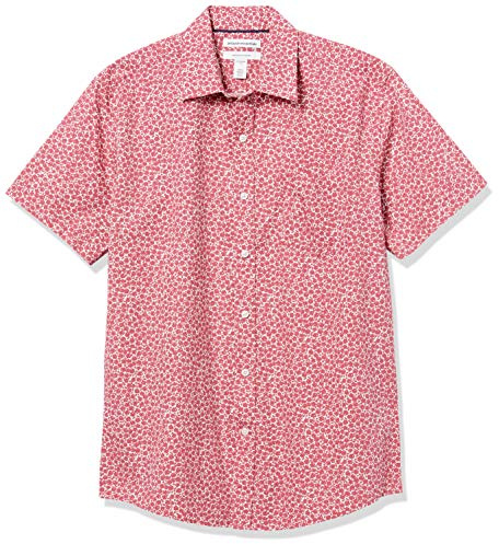 Amazon Essentials herr Regular-Fit kortärmad poplin-skjorta