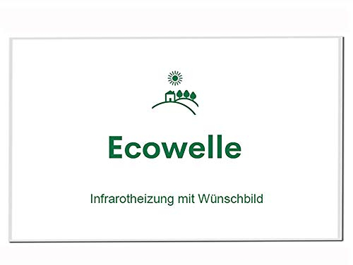 Ecowelle Own Picture & Photo Infrared Heater with Manufacturer's Guarantee - Made in Germany - Infrared Heater with Desired Image (600 Watt, White Aluminium Frame)