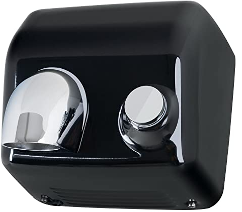 Stagecaptain HD-55BK Dryboy secador de Manos de Pared, botón, 2300W, construcción metálica Robusta, fácil Montaje, Incluye Plantilla de perforación, Color Negro.