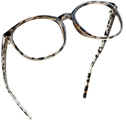 LifeArt Blue Light Blocking Brille, Anti Eyestrain, Computer Lesebrille, TV Brille für Frauen Männer(leopard,0.50 Vergrößerung)