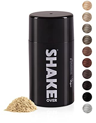SHAKE OVER Veganes Streuhaar zur Haarverdichtung, Zink angereicherte Fasern | Schütthaar für Frauen und Männer, 12g, Light Blonde, vegane Zink-Fasern, hochwertiges Schütthaar, Made in Europe
