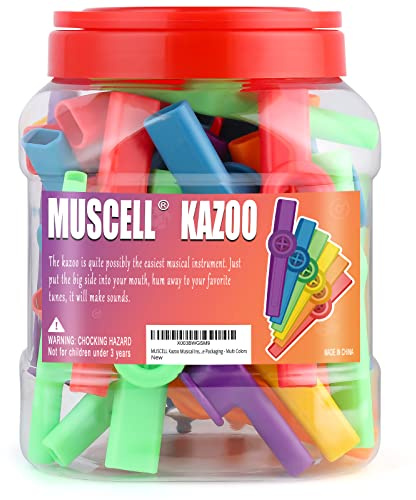 MUSCELL 36PCS Plastic Kazoo Bulk - Multi Colors, Party Favors, Operation Christmas Child Bulk Items, Kazoos Musical Instruments for Music Classroom and Events
