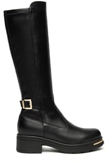 Nero Giardini I514866D Stivali Donna in Pelle E Materiale Tecnico - Nero 39 EU