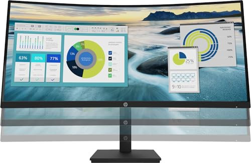 HP P34hc G4 34 UltraWide Curved Monitor - VA, 60Hz, 5ms, Speakers, HDMI, DP