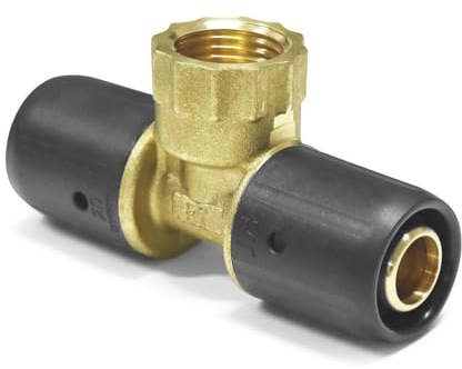 Sanpro Steckfitting T-Stück Innengewinde, Größe 16x2, Gewinde 1/2' (dvgw innengewinde STECKFIT THPRESS), Steckfitting System SANPRO STECKFIT Fittings - Profiqualität Made in Germany