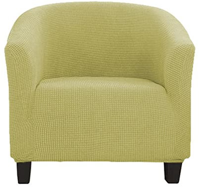 Jacquard Club Chair Schonbezug Stretch Weich 1-teilig Sesselbezug rutschfest Sesselhusse Abnehmbar Maschinenwaschbar Stilvoll Möbelschutz -gelb