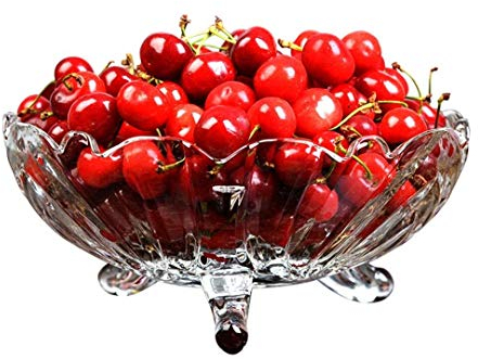 Fruit Basket Fruit Bowl for Kitchen Fruit Basket European Lead-Free Crystal Glass Fruit Bowl Large Living Room with Foot Fruit Dried Fruit Fruit Basket