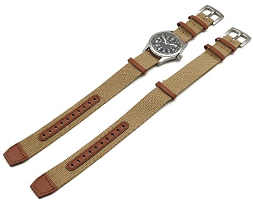 Nato G10 Khaki field Uhrenarmband kompatibel mit Hamilton Militär Leder Nylon 20 22 mm Grün Schwarz Sand Blau Grau Vintage