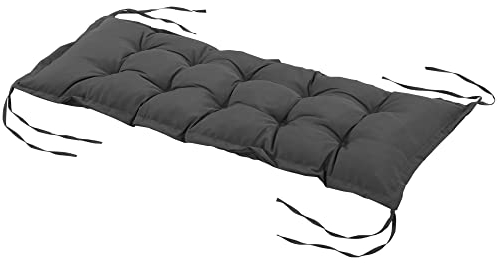 Outsunny Cuscino per Panchina da Giardino con Laccetti e Imbottitura Spessa, 100x40cm, Grigio Scuro