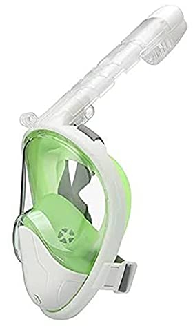 ATAAY Vollgesichts-Silikon-Schnorchelmaske, 180 ° Unterwasser-Schnorchel-Voll-Tauchmaske mit flachem Mund, geeignet für Erwachsene und Kinder