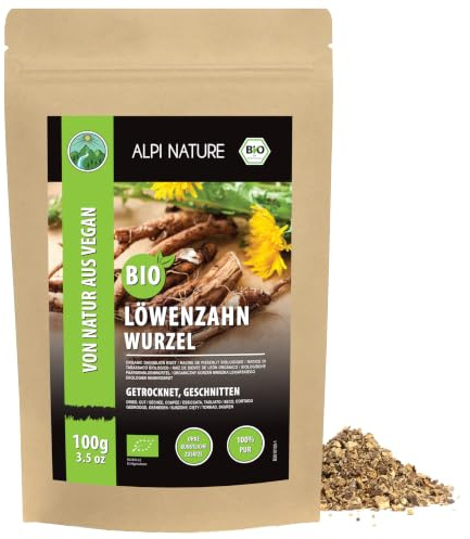 Alpi Nature Raíz de Diente de León Orgánico 100g, Raíz Seca y Cortada para Diente de Leon Infusión