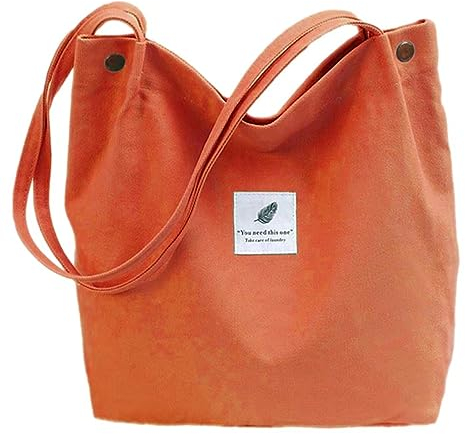 oukesin Damen Leinwand Umhängetasche große Kapazität Umhängetasche Schultourismus lässig, orange