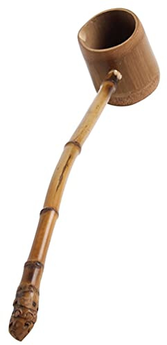 Natural hishaku Water ladle Japanese Water Ladle Hand Water Scoop Ladle Long Handle Water Spoon for Garden Tea Ceremony