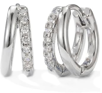 MUMREUES Orecchini Donna Orecchini Cerchio Donna Argento Orecchini Minimalisti Zirconia Cubica Regalo Di Gioielli Per Lei