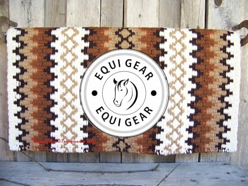 EQUIGEAR Horse Western Ranch Sottosella/Coperta da sella Western in lana neozelandese con imbottitura in lana con sensore Flex (personalizzazione disponibile) AS82 (36 x 42)