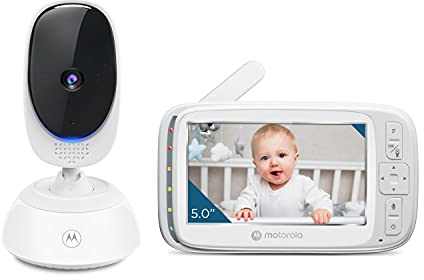 Motorola Nursery VM75 Babyphone – 5-Zoll-Elterneinheit-Babyphone, Infrarot-Nachtsicht, Digitalzoom, Gegensprechfunktion und Schlaflieder
