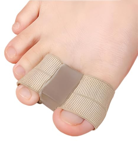4 Stück Schlauchbandagen Silikon Zehenstrecker Hallux Valgus Korrektur, Gel Großzehenabstandshalter mit 2 Schlaufen, Doppelloch-Zehenorthese für Ballenschmerzen und überlappende Zehen Frauen Männer