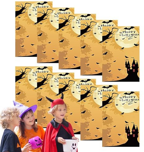 Kostümparty-Einladungen,Halloween- -Einladungskarten,Leere Einladung ausfüllen - Horror-Partykarten, Muster, Spinnennetz-Design, 10 Stück, Halloween-Geburtstagsparty-Grußkarte